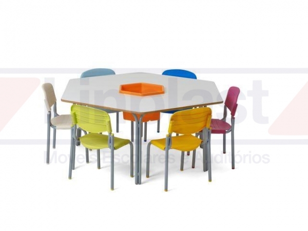 Conjunto Sextavado com Balde – Fórmica Lousa